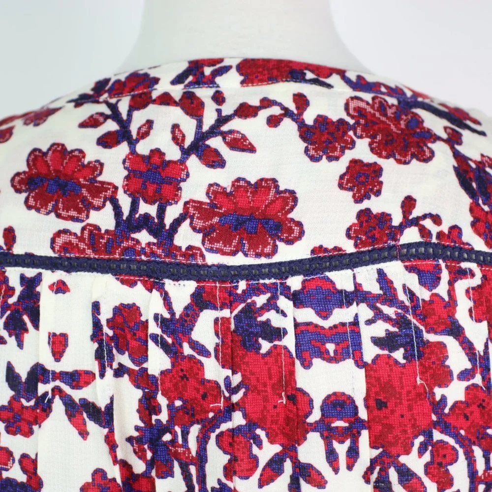 Lucky Brand Womens Small Floral Button Front Shirt Top - Picture 4 of 5